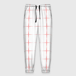 Брюки на резинке мужские Color white red crosses, цвет: 3D-принт