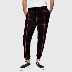 Брюки на резинке мужские Color black red crosses, цвет: 3D-принт — фото 2