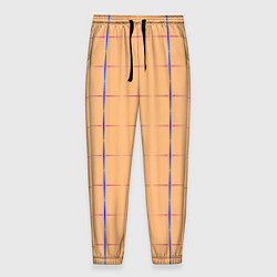 Брюки на резинке мужские Color beige blue cross, цвет: 3D-принт