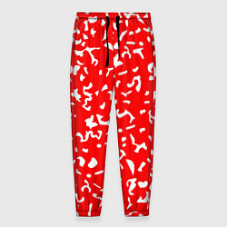 Брюки на резинке мужские Красный яркий камуфляж, цвет: 3D-принт