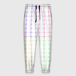 Брюки на резинке мужские Color white multicolored stripes, цвет: 3D-принт