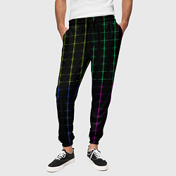 Брюки на резинке мужские Color black multicolored stripes, цвет: 3D-принт — фото 2