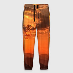 Брюки на резинке мужские Закат на перевале актопрак, цвет: 3D-принт