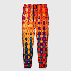 Брюки на резинке мужские Красно-жёлтый абстракция, цвет: 3D-принт