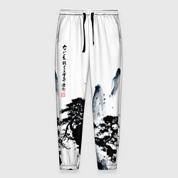 Брюки на резинке мужские Японские горы, цвет: 3D-принт