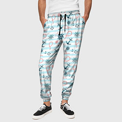 Брюки на резинке мужские Морская тема, цвет: 3D-принт — фото 2