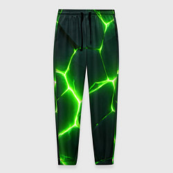 Брюки на резинке мужские Кислотный зеленый разлом, цвет: 3D-принт
