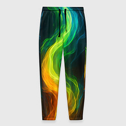 Брюки на резинке мужские Разноцветное пламя, цвет: 3D-принт
