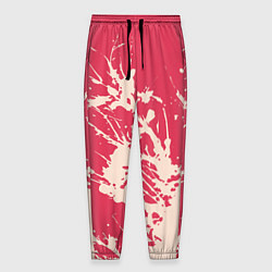 Брюки на резинке мужские Бежевый взрыв на розовом, цвет: 3D-принт