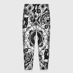 Мужские брюки Узоры калейдоскопа черно-белые