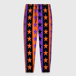 Брюки на резинке мужские Звёзды Хэллоуина паттерн полосатый, цвет: 3D-принт