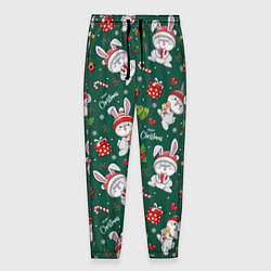 Мужские брюки Новогодние зайчики