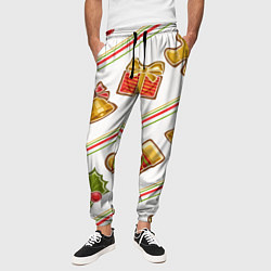 Брюки на резинке мужские Рождественский дух, цвет: 3D-принт — фото 2