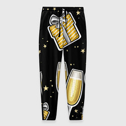 Брюки на резинке мужские Новогодний вайб, цвет: 3D-принт