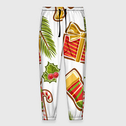 Брюки на резинке мужские Рождественский вайб, цвет: 3D-принт