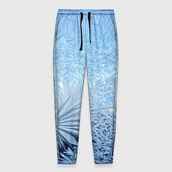 Брюки на резинке мужские Кристально-чистый морозный узор, цвет: 3D-принт