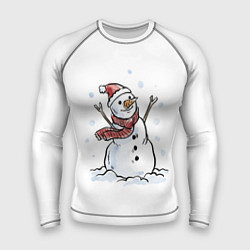 Рашгард мужской Снеговик, цвет: 3D-принт