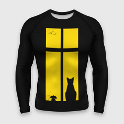 Рашгард мужской Котик в окошке, цвет: 3D-принт