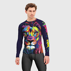 Рашгард мужской Красочный лев, цвет: 3D-принт — фото 2