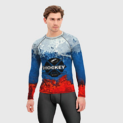 Рашгард мужской Хоккей триколор, цвет: 3D-принт — фото 2