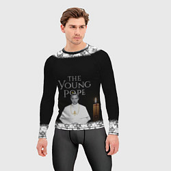 Рашгард мужской Молодой Папа Римский, цвет: 3D-принт — фото 2