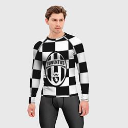 Рашгард мужской FC Juventus: W&B Grid, цвет: 3D-принт — фото 2