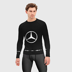 Рашгард мужской Mercedes: Black Abstract, цвет: 3D-принт — фото 2