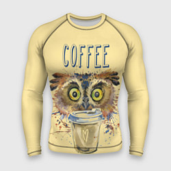 Рашгард мужской Owls like coffee, цвет: 3D-принт