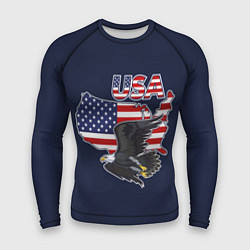 Рашгард мужской USA - flag and eagle, цвет: 3D-принт
