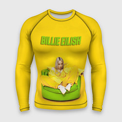 Рашгард мужской Billie Eilish: Yellow Mood, цвет: 3D-принт