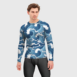 Рашгард мужской Морские волны графика, цвет: 3D-принт — фото 2