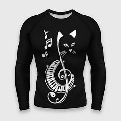 Рашгард мужской Музыкальный кот, цвет: 3D-принт