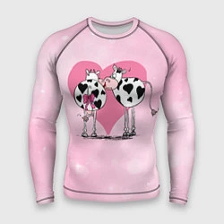 Рашгард мужской Влюбленные коровы, цвет: 3D-принт