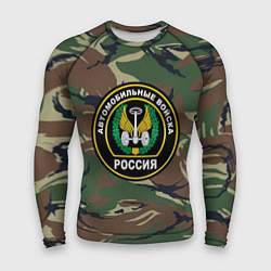 Рашгард мужской Автомобильные войска камуфляж, цвет: 3D-принт