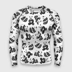 Рашгард мужской Акварельные панды паттерн, цвет: 3D-принт