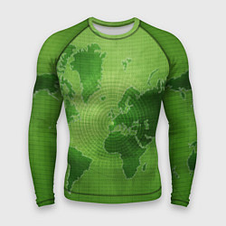Рашгард мужской Карта мира, цвет: 3D-принт