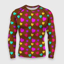 Рашгард мужской Сердечки разноцветные, цвет: 3D-принт