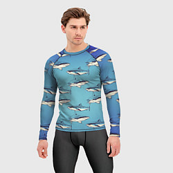 Рашгард мужской Акулы Паттерн, цвет: 3D-принт — фото 2