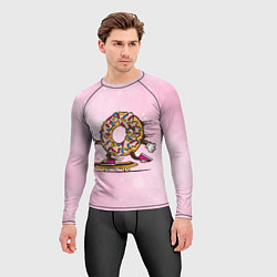 Рашгард мужской Пончик на скейте, цвет: 3D-принт — фото 2