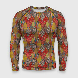 Рашгард мужской Осенний пэчворк, цвет: 3D-принт