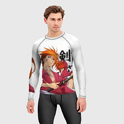 Рашгард мужской Бродяга Кенсин - Химура, цвет: 3D-принт — фото 2