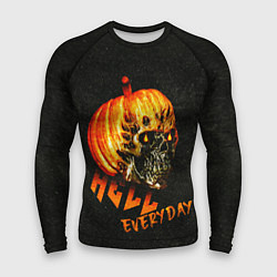 Рашгард мужской Helloween череп тыква scull pumkin, цвет: 3D-принт