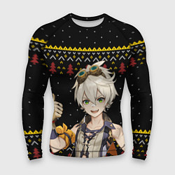 Рашгард мужской БЕННЕТ НОВОГОДНИЙ, цвет: 3D-принт