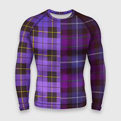 Рашгард мужской Purple Checkered, цвет: 3D-принт