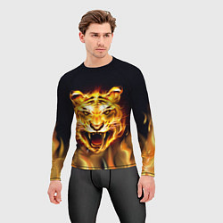 Рашгард мужской Тигр В Пламени, цвет: 3D-принт — фото 2