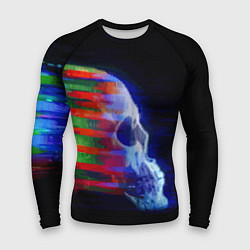 Рашгард мужской Color glitch skull, цвет: 3D-принт