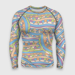 Рашгард мужской Разноцветный геометрический узор в стиле дудл, цвет: 3D-принт