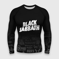 Мужской рашгард Black Sabbath логотипы рок групп