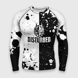 Рашгард мужской Disturbed черное белое, цвет: 3D-принт