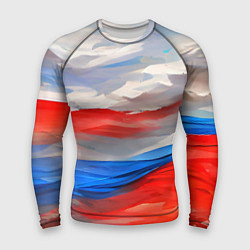 Рашгард мужской Флаг России в красках, цвет: 3D-принт